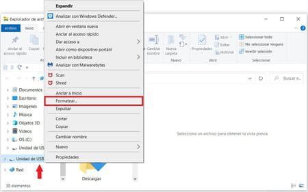 Cómo formatear una memoria USB en Windows