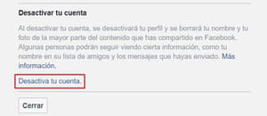 eliminar cuenta facebook