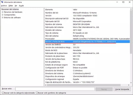 Cómo saber qué BIOS tiene tu PC