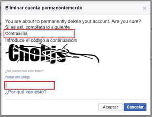 eliminar cuenta facebook