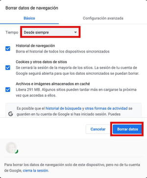 Cómo borrar tu historial de navegación en Google Chrome