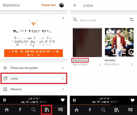 Crear una lista de reproducción SoundCloud en la app de Android