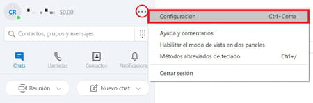 Quitar sonido de llamadas y notificaciones en Skype