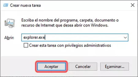 Reiniciar el Explorador de Windows