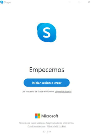 Inicio de sesión en Skype