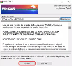 Cómo instalar WinRAR