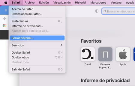 Cómo borrar el historial de Safari en Mac