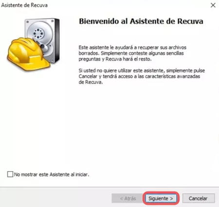 Instalar Recuva para recuperar archivos