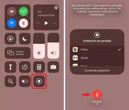 Grabar la pantalla del iPhone