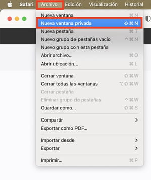 Cómo abrir una ventana de navegación privada en Safari en Mac