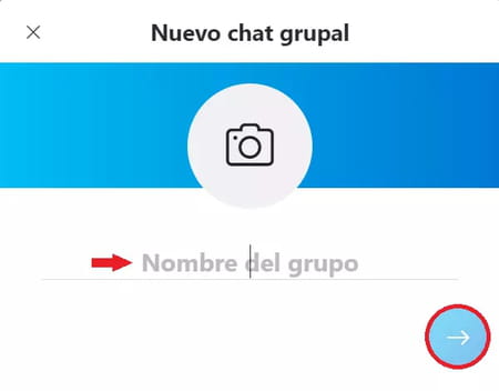 Crear un chat grupal de Skype