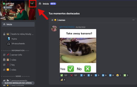 Cómo salir de un servidor en Discord