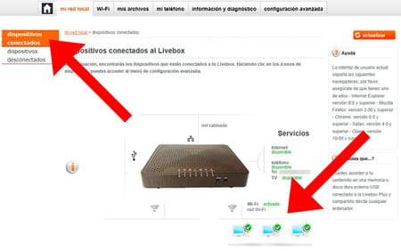 Dispositivos conectados a un router Orange