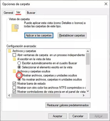 Cómo mostrar archivos ocultos en Windows 10 y 8