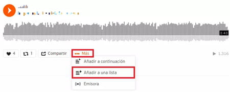 Crear una lista de reproducción SoundCloud en el navegador web