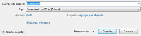 Guardar un documento en Word 2010