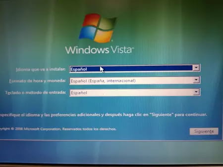 Instalar Windows Vista desde cero