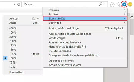 Cómo cambiar el zoom en Internet Explorer