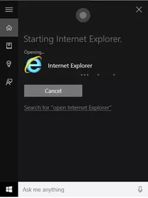 Cómo abrir Internet Explorer en tu PC con Cortana