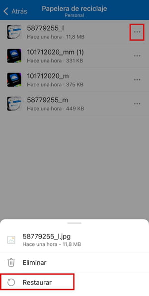 Cómo recuperar archivos borrados en OneDrive