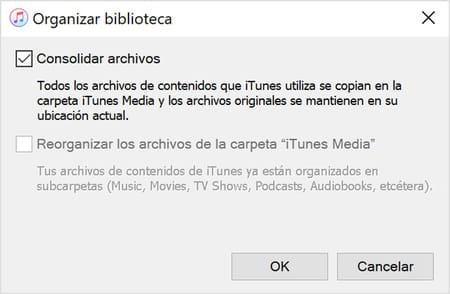 Consolidar biblioteca de iTunes en Mac o Windows