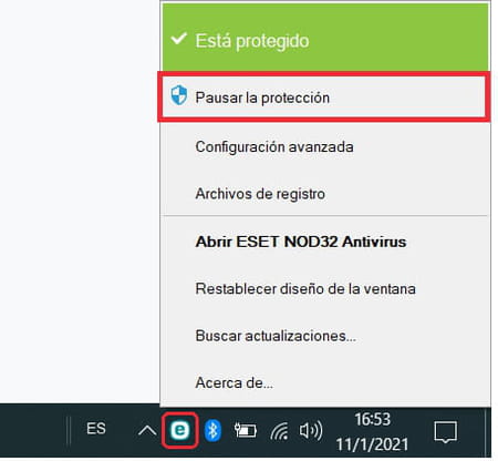 ¿Cómo desactivar temporalmente el antivirus ESET NOD32?