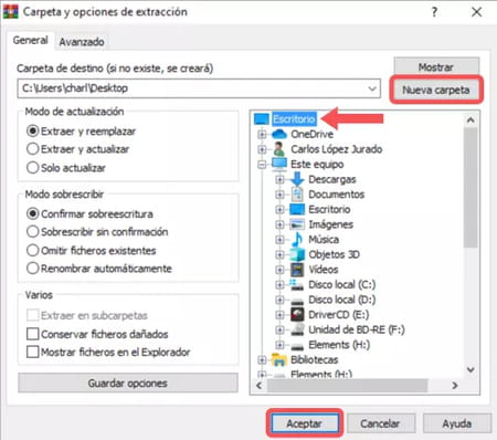 Cómo descomprimir con WinRAR