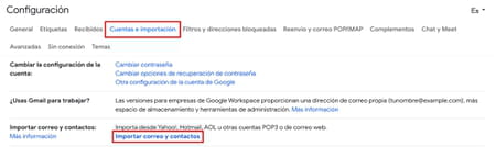 Cómo importar correos en Gmail