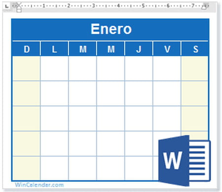 Plantillas de calendarios para descargar en la web e incluirlas en Word