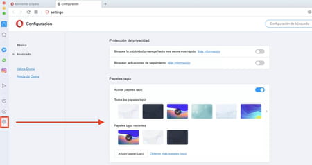 Cómo elegir un papel tapiz para el fondo de pantalla en Opera