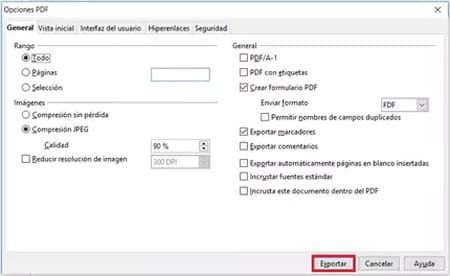 Convertir Word en PDF con OpenOffice