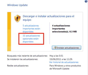 Cómo actualizar controladores con Windows Update