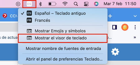 Cómo mostrar el teclado en la pantalla de Mac