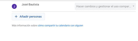 Compartir calendarios en Google Calendar