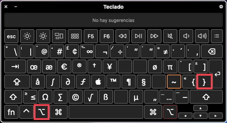 Cómo escribir llaves en teclado de Mac