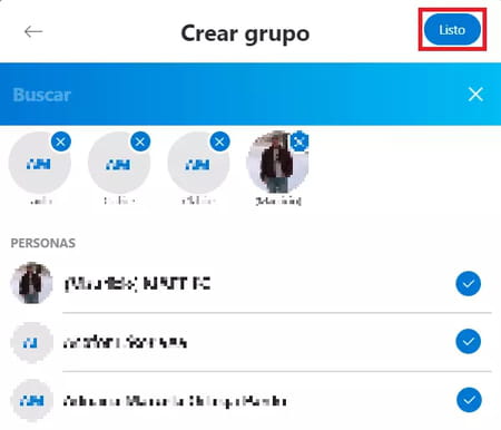 Crear un chat grupal de Skype