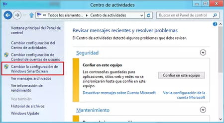 Inhabilitar SmartScreen en Windows 8