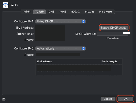 change ip address mac