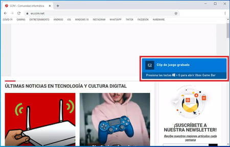 Grabar pantalla del PC en vídeo con audio en Windows 10