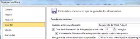 Copias de seguridad en Word