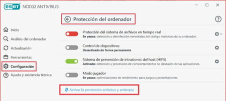 ¿Cómo reactivar ESET NOD32 antivirus?