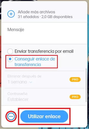 Cómo enviar archivos pesados por WeTransfer