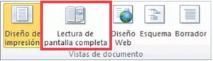 Ver la pantalla completa en Word en Word 2010 y 2007