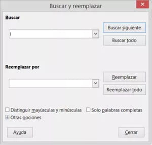 Cómo buscar y reemplazar una palabra o texto en LibreOffice Writer