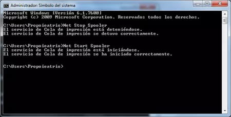 Reiniciar el servicio de Cola de Impresión en Windows 7