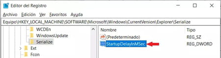 Acelerar el arranque en Windows 10 desactivando el tiempo de retraso en inicio de apps