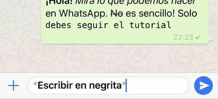 Negrita, cursiva y subrayado en WhatsApp