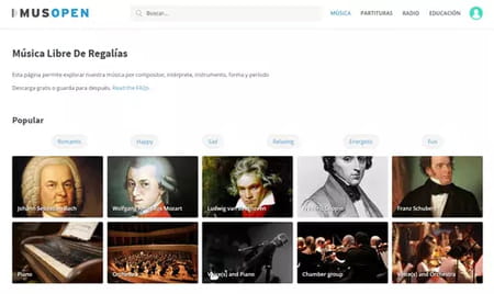 Descargar música de dominio público con Musopen