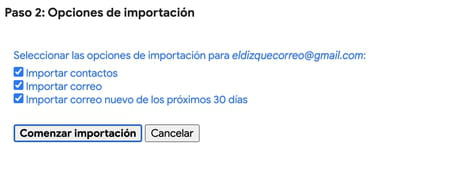 Cómo importar correos en Gmail