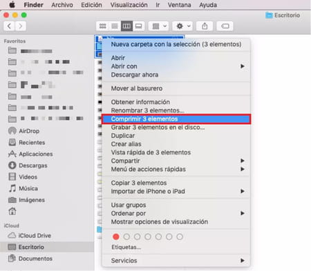 Cómo comprimir los archivos en Mac